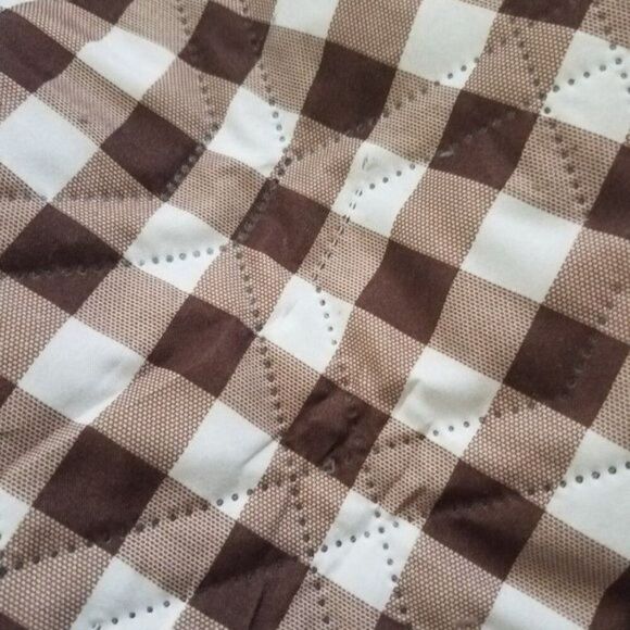 Dog Bed Pad Mat Protector Brown & White Checkered Reversible 30' x 70" Long - Picture 2 of 6